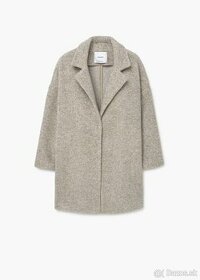 Mango Oversized béžový dámsky kabát strih coccoon XS 34 - 8