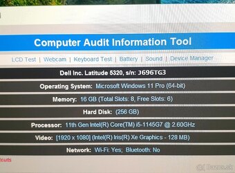 Dell Latttude 5320 2 in 1 i5-11Gen/16 GB/ 256 GB SSD - 8