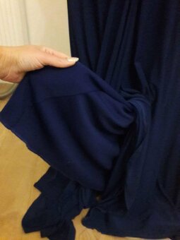 Dlhé modré spoločenské šaty s vlečkou veľ. 36 - 8