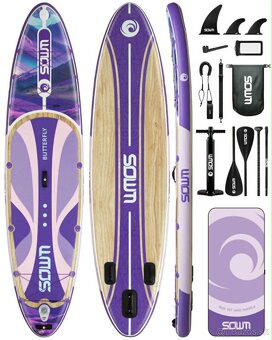 Paddleboard fialovy s obojstrannym veslom - 8