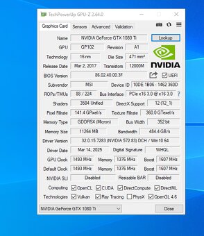 MSI GeForce GTX 1080 Ti GAMING TRIO - 8