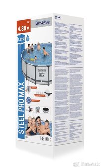 Veľký Bazén 4.88 x 1.22 m Bestway Steel Pro MAX - Šedý - 8