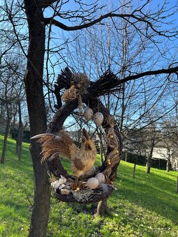 Chalupárska dekorácia z brezového prútia s kohútikom - 8
