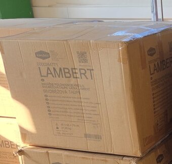 Masážne polohovacie kreslo, sivobéžová  Taupe látka, LAMBERT - 8