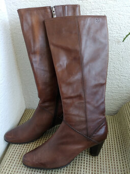 Zateplene kozene cizmy, gastanova farba, velkost 39 - 8