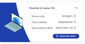 Notebook Lenovo X1 Carbon 7th Gen - 16GB/512GB SSD - 8