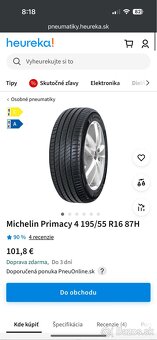 Michelin Primacy 4 195/55 R16 87H LETNÉ 4ks - 8