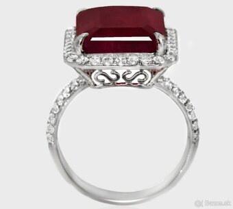 Briliantovy prsten s 12.11ct rubinom - 8