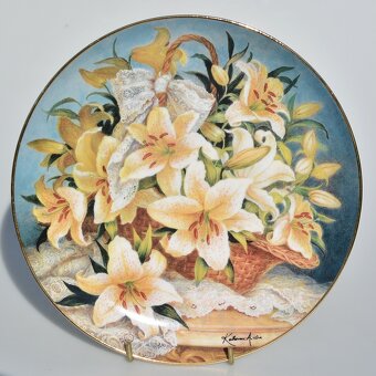 Taniere plné kvetov - zberateľské porcelánové taniere - 8