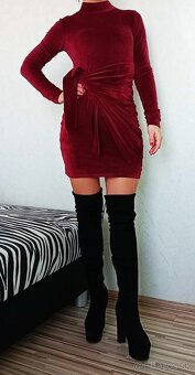 Nové dámske čierne zamatové šaty OLA VOGA - veľkosť S - 8