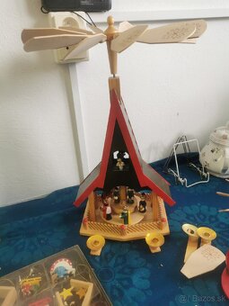 Vianoce, starožitný kolotoč, ozdoby, špic - 8