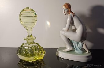 Krásny veľký Art deco Flakón s vysokým obsahom uránu, - 8