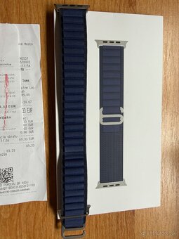 Apple Watch 49mm Navy Alpine Loop - Medium, Natural Titanium - 8