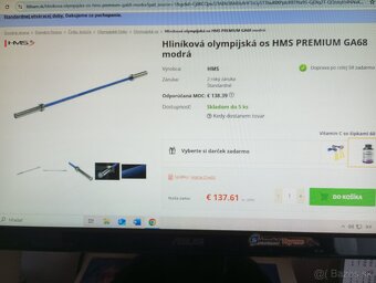 Olympíjska tech hliníková tyč 220cm/50 mm - NOVÁ za 1/3 ceny - 8