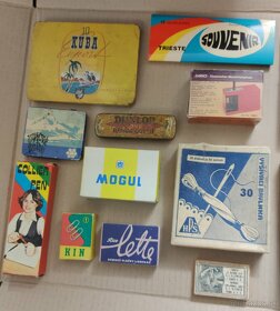 Sbírka retro - staré krabičky, propisky, zámky - 8
