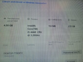 Predám desktop Lenovo M73 i5-4460 3,2 GHz RAM 4/ 233 HDD - 8