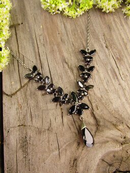 Dámsky strieborný náhrdelník osádzaný kameňom Granát, Ag 925 - 8