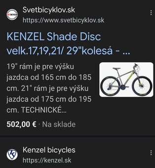 Kenzel Shade 29" kolesá, rám 21" - 8