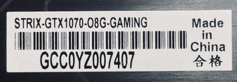 GTX 1070 Asus Rog Strix O8G Gaming - 8