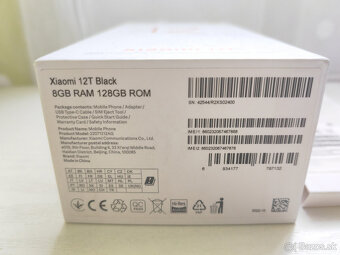 Xiaomi 12T Black Dual Sim - 8