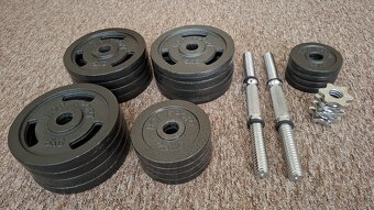 Posilňovacia lavička Reebok+činky-nakladacie 2x40kg - 8
