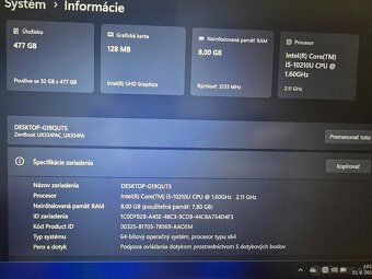 2 Displejovy štýlový Asus Zenbook 13 plnefunkcny s 8gb ram 5 - 8