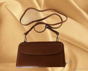 Kožená crossbody kabelka - peňaženka - 8
