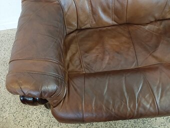 Kožená sedačka, trojsedačka, nábytek z masívu, kůže - 8