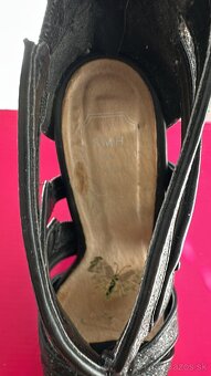 SMH, čierne sandále na opätku, 38, 10,5 cm, trblietavé - 8