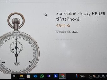 Vreckové starožitné stopky,HEUER. - 8