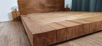 Manželská posteľ, masív dub - 8