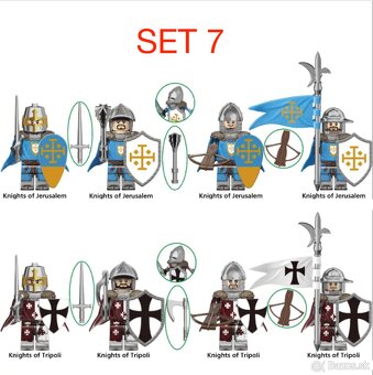 Figúrky Rytieri 3 (8ks) typ lego, nové, nehrané - 8