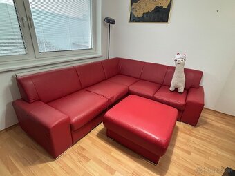 Predám rohovú sedačku + taburet - 8