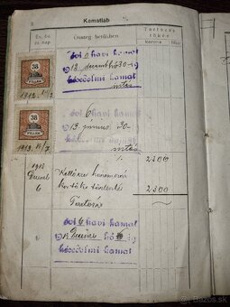 Hypotekarna knižka r.1913 - 8