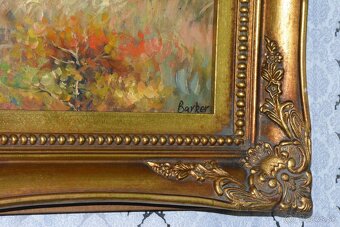 Zámecký obraz - Jelen s laní- olej na plátně - 8