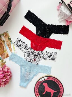 Victoria’s Secret pink tanga nohavičky L - 8
