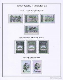 Poštové známky, filatelia: Čína 1949-60, albumové listy - 8