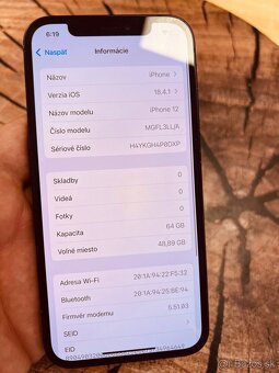iPhone 12 black 64 batéria 87% top stav - 8