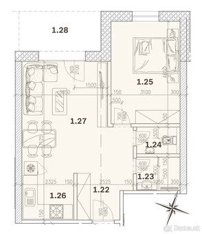 PREDAJ: 2i apartmán 57,57m2 pod lyž.vlekom Čierny Balog - 8