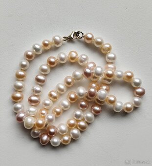 Náhrdelník riečne perly zlato 14k 585 perlový náhrdelník - 8