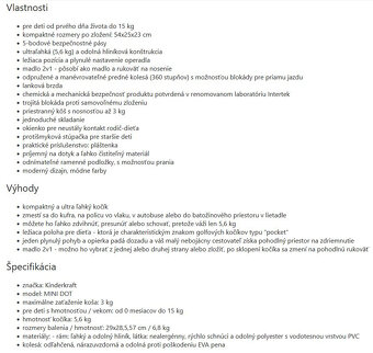 Predáme športový kočík Kinderkraft MINI DOT - 8