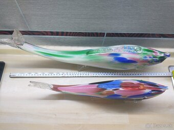 hutné sklo, váza, ryba, misa - 8