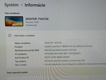 #133 - Dell 7530/i7 8850H/64GB RAM/4GB nVidia/512GB SSD - 8
