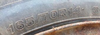 Zimná sada plechové disky+pneu 165/70 R14 5x100 - 8