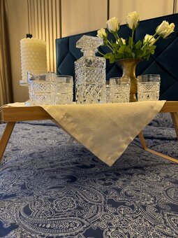 Československá krištálová karafa a veľké whiskey poháre 6 ks - 8