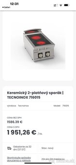 Predam profi gastro Elektrický sklokeramicky sporák s 2 Plat - 8