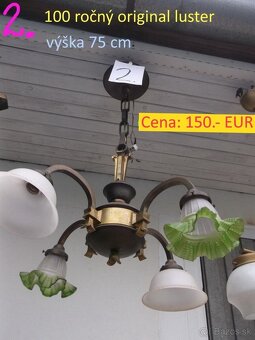 Lustre a lampy starožitné 100 - 150 ročné - 8
