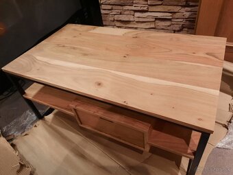 Konferenčný stolík drevený akacia 90 cm - 8