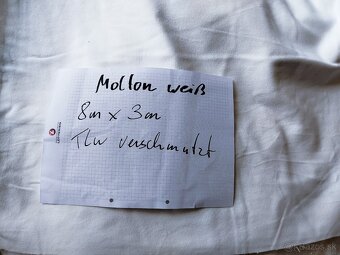 Predám čiernu látku - flauš, biely Molton - 8