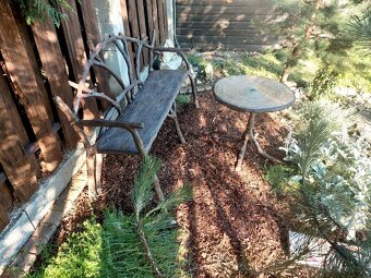 Záhradné betónové posedenie v imitácii dreva - 8